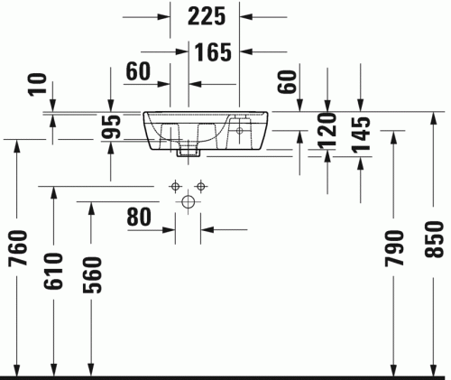 Duravit D-Neo kézmosó 40x22 cm WonderGliss bevonat 07394000411