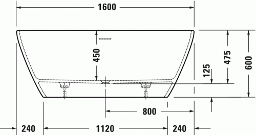 Duravit D-Neo 160x75 cm szabadonálló kád túlfolyóval 700477000000000 (700477)
