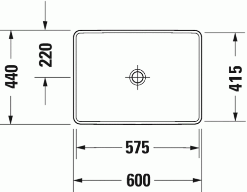 Duravit D-Neo beépíthető mosdó 60x44 cm WonderGliss bevonat 03586000791
