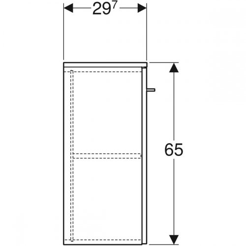 Geberit Selnova Square egy ajtós oldalsó szekrény, 33x65x29.7cm, magasfényű lakkozott fehér 501.272.00.1