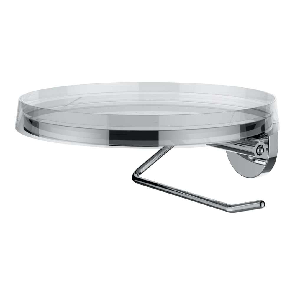 Laufen KARTELL BY LAUFEN WC papír tartó, átmérő 185 mm, tartó lemez átlátszó kristályból H3843320040001