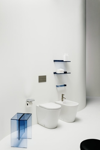 Laufen KARTELL BY LAUFEN WC papír tartó, átmérő 185 mm, tartó lemez átlátszó kristályból H3843320040001