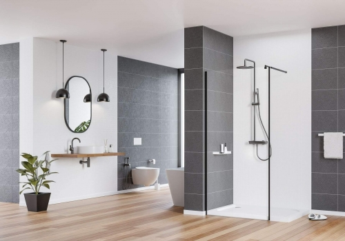 Deante Kerria Plus Walk-In 90 zuhanyfal, fekete KTS N39P