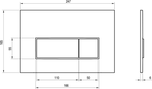 Ravak Uni Slim nyomólap, fekete X01744