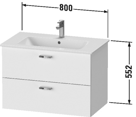 Duravit XBase mosdó alá építhető 80 fali szekrény, matt grafit XB612104949