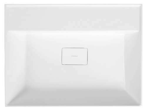 Sapho GODIVA 58x44cm öntöttmárvány mosdó csaplyuk nélkül, fehér GU058-0