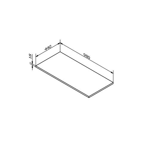 Sapho ODETTA pult, 980x18x440mm, DTDL, fényes fehér DT098-3030