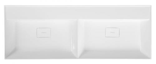 Sapho GODIVA 119x44cm öntöttmárvány mosdó csaplyuk nélkül, fehér GU119-0