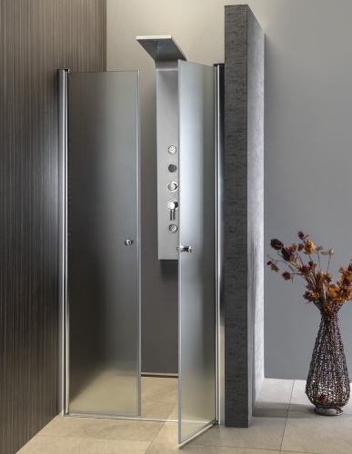 Sapho AQUALINE PILOT 90 cm dupla szárnyú nyílóajtó BRICK üveggel, króm PT092