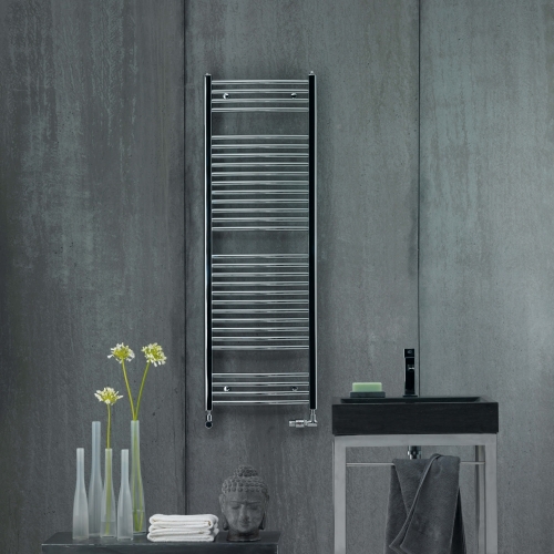 Zehnder Aura íves króm fürdőszobai csőradiátor 1469x500 mm PBTCN-150-050