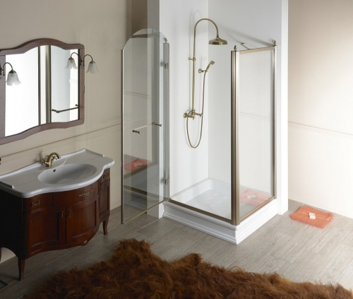 Sapho GELCO ANTIQUE 80 balos zuhanyajtó transzparent üveggel, bronz GQ1280LC