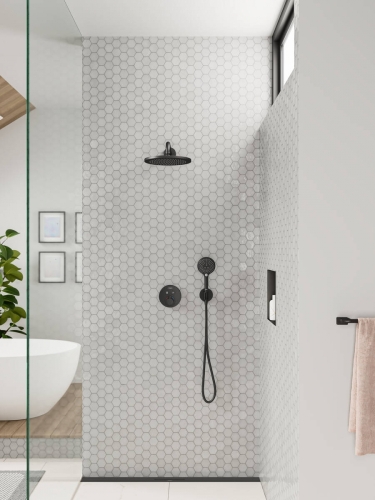 Hansgrohe Raindance Select S 120 3jet króm kézizuhany EcoSmart 9 l/perc matt fekete 26531670