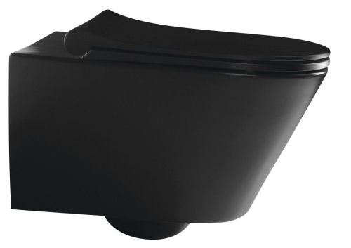 Sapho AVVA RIMLESS fali WC beépített bidézuhannyal, matt fekete 100312-110