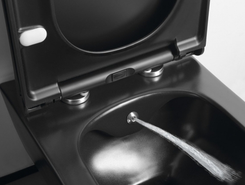 Sapho AVVA RIMLESS fali WC beépített bidézuhannyal, matt fekete 100312-110