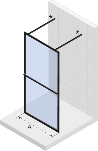 Riho LUCID GD401 fekete zuhanyfal 120 cm (GD312B000) G005031121