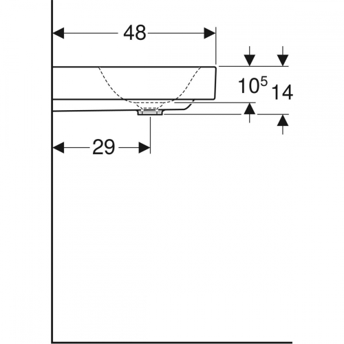 Geberit ONE mosdó csaplyuk nélkül 105x48 cm, 505.021.01.4
