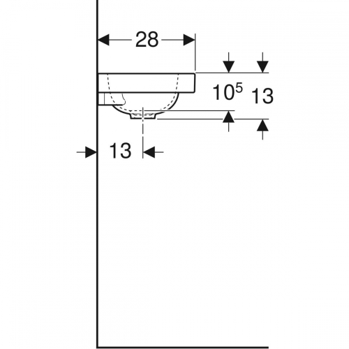 Geberit iCon Light kézmosó 38x28 cm jobbos 501.830.00.1