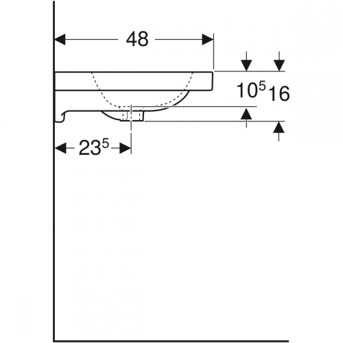 Geberit iCon Light mosdó pakolófelülettel 75x48 cm 501.839.00.1