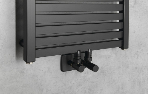 Sapho AQUALINE TONDI 450x970mm fürdőszobai radiátor középső bekötéssel, matt fekete DT456T