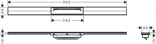 Hansgrohe RainDrain Flex zuhanylefolyó színkészlet 900, méretre vágható, rozsdamentes acél 56045800