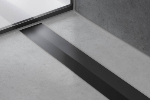 Hansgrohe RainDrain Flex zuhanylefolyó színkészlet 1000, méretre vágható, matt fekete 56046670