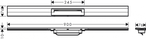 Hansgrohe RainDrain Flex zuhanylefolyó színkészlet 900, méretre vágható fali illesztéshez, rozsdamentes acél 56052800