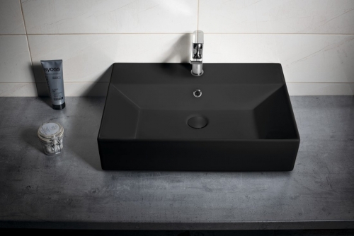 Sapho AQUALINE SISTEMA 60x42cm kerámiamosdó, matt fekete 10SF50060-2N