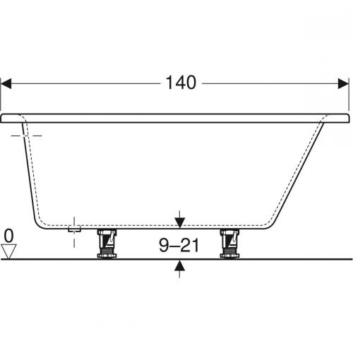 Geberit Selnova aszimmetrikus fürdőkád lábakkal 140x100 cm 554.271.01.1