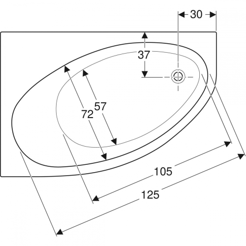 Geberit Selnova aszimmetrikus fürdőkád lábakkal 150x100 cm 554.272.01.1
