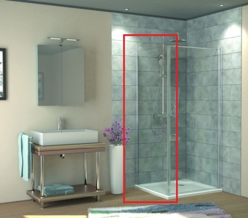 HSK New Style zuhanyfal ajtóhoz króm profil, átlátszó üveg 100 cm 1439500/100.41.50