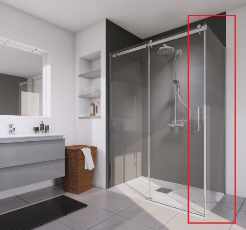 HSK Urban zuhanyfal ajtóhoz króm profil, átlátszó üveg 90 cm 1438090.41.50