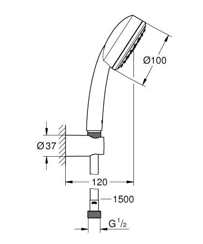 Grohe Tempesta Cosmopolitan 100 zuhanygarnitúra 26084002
