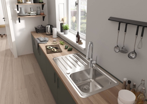 Hansgrohe S41 S4113-F400 beépített rozsdamentes acél mosogató 400/400 43338800