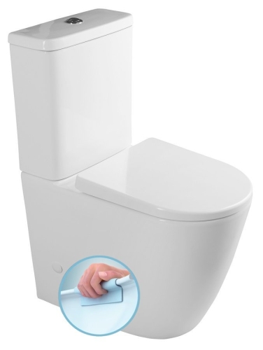 Sapho TURKU RIMLESS monoblokkos WC duálgombos öblítőmechanikával, fehér PC104WR