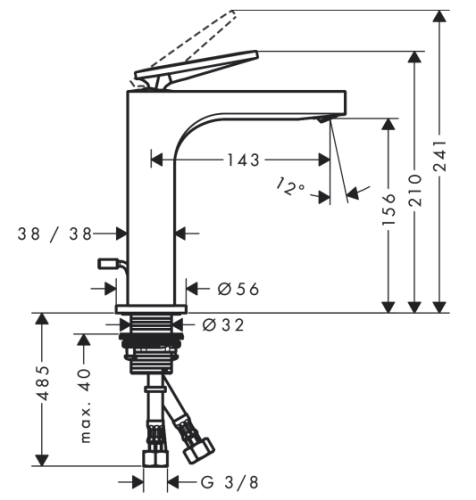 Hansgrohe AXOR CITTERIO egykaros mosdócsaptelep 160 automata lefolyógarnitúrával, króm 39023000