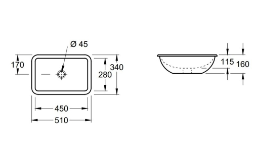Villeroy & Boch Loop & Friends alulról beépíthető mosdó 61631001