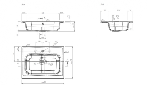 Marmy CREMONA 60x46 öntött márvány mosdó 80 6977 06 11 10