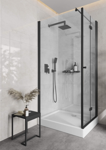 Deante Kerria Plus Walk-In 110 zuhanyfal, fekete KTS N31P