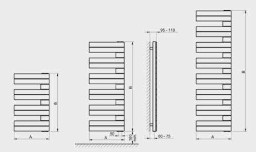 Betatherm HZP Pallas fürdőszobai radiátor fehér, 500x1735 mm HZP 50175