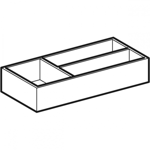 Geberit Xeno² fiókbetét T osztású, 32.3x6.2x15cm, faerezetes szürke/strukturált lakkozott felület 500.525.00.1