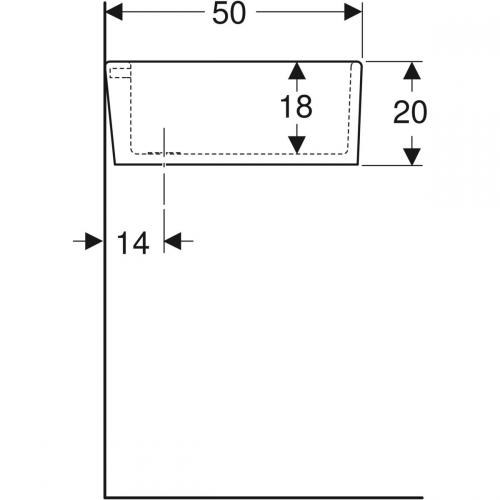 Geberit Publica univerzális öblítőmedence 70x20x50cm, túlfolyóval 361370000