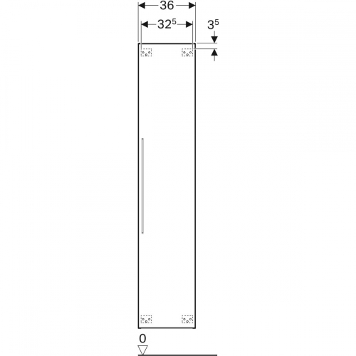 Geberit iCon magas szekrény egy ajtóval, 36x180x31.7cm, matt lakkozott fehér 841000000