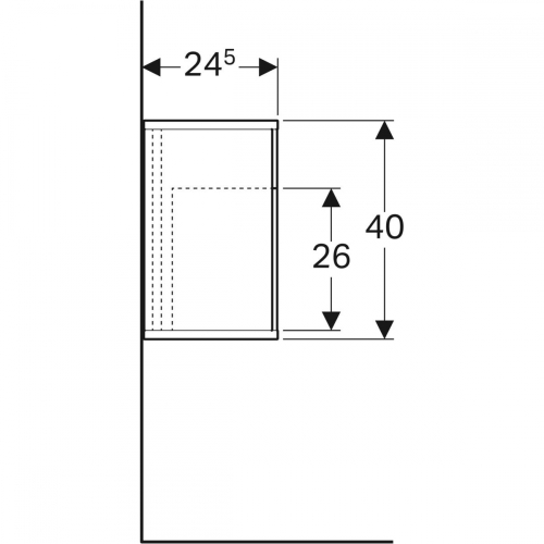 Geberit iCon oldalelem tárolódobozzal, 37x40x24.5cm, matt lakkozott fehér 841137000