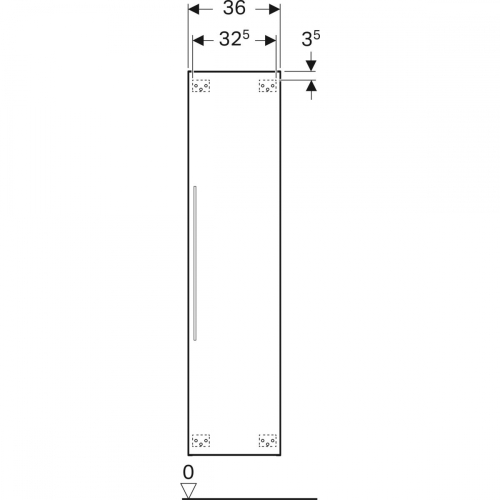 Geberit iCon magas szekrény egy ajtóval és külső tükörrel, 36x150x31.7cm, melaminos faszerkezet természetes tölgy (841152000)