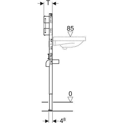 Geberit Duofix mosdó szerelőelem, 112-130 cm, falsík alatti szerelésű fali csaptelephez 111.493.00.1