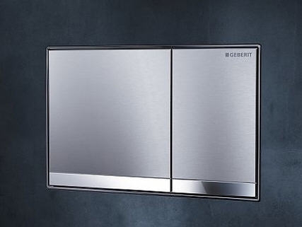 Geberit Omega60 kétmennyiséges öblítésű működtető nyomólap homokszürke/tükrös, magasfényű krómozott 115.081.JL.1