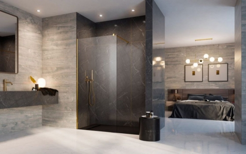 Radaway Modo New Gold II 55 Walk-in zuhanyfal, arany szín 389055-09-01