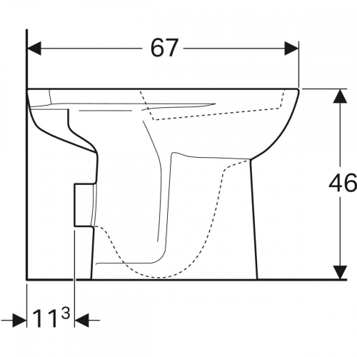 Geberit Selnova Comfort álló WC, monoblokkos kivitel, mélyöblítésű, hátsó kifolyású, magasított 500.284.01.1
