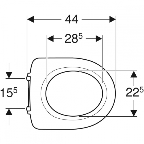 Geberit Selnova Comfort WC-ülőkarima, rozsdamentes acél zsanér, rögzítés alulról 500.340.01.1