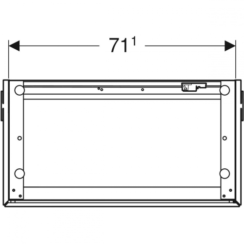 Geberit ONE alsó szekrény mosdóhoz, két fiókkal, rövidített kivitel, 74.5x46.5x39.5cm, Amerikai hikoridió / Valódi fa furnér 500.381.00.1